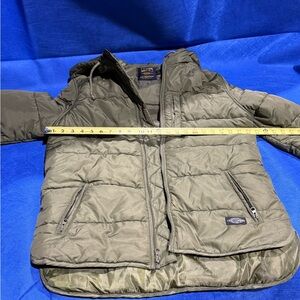 Olive Green Puffer Jacket with Hood